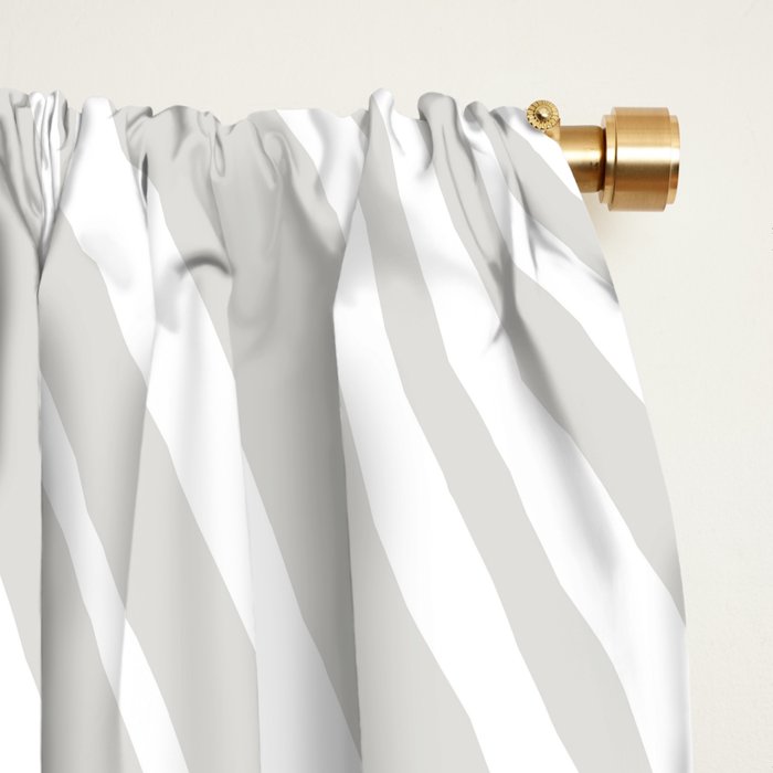 Wavy Stripes XLII - Grey and White Window Curtain Gallery Image 2