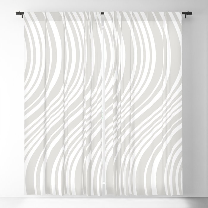 Wavy Stripes XLII - Grey and White Window Curtain Gallery Image 1