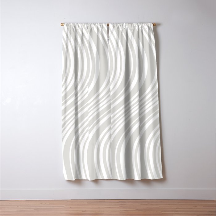 Wavy Stripes XLII - Grey and White Window Curtain Gallery Image 3