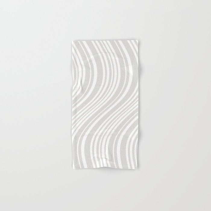 Wavy Stripes XLII - Grey and White Bath Towel Gallery Image 1
