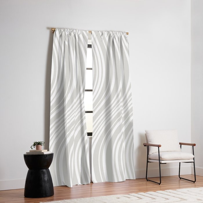 Wavy Stripes XLII - Grey and White Window Curtain Gallery Image 6