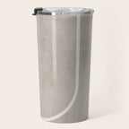 Linen Texture Beige White Minimalist Artwork Travel Mug Gallery Image 3
