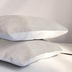 Linen Texture Beige White Minimalist Artwork Pillow Sham Gallery Image 3