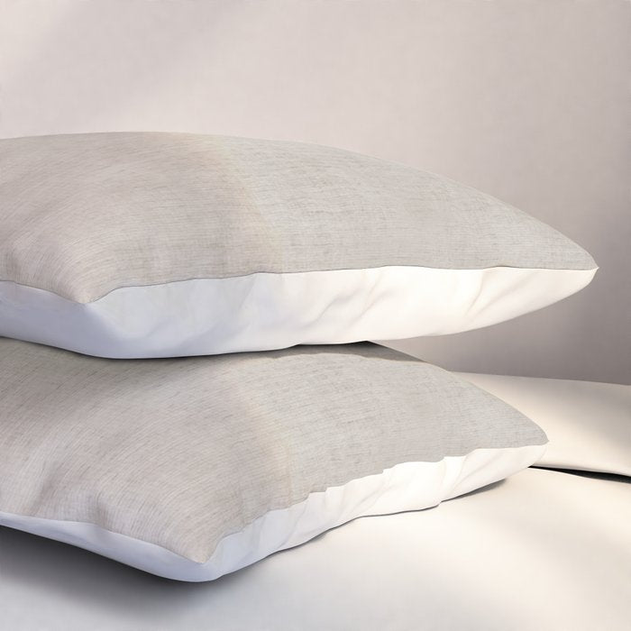 Linen Texture Beige White Minimalist Artwork Pillow Sham Gallery Image 3