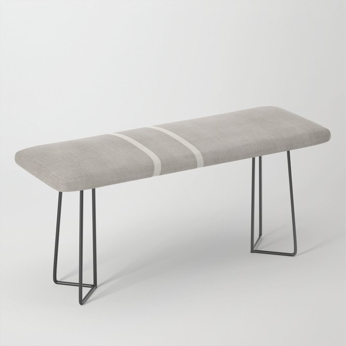 Linen Texture Beige White Minimalist Artwork Bench Gallery Image 1