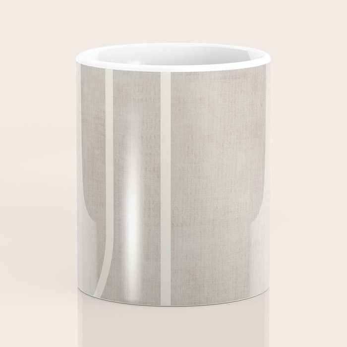Linen Texture Beige White Minimalist Artwork Coffee Mug Gallery Image 4