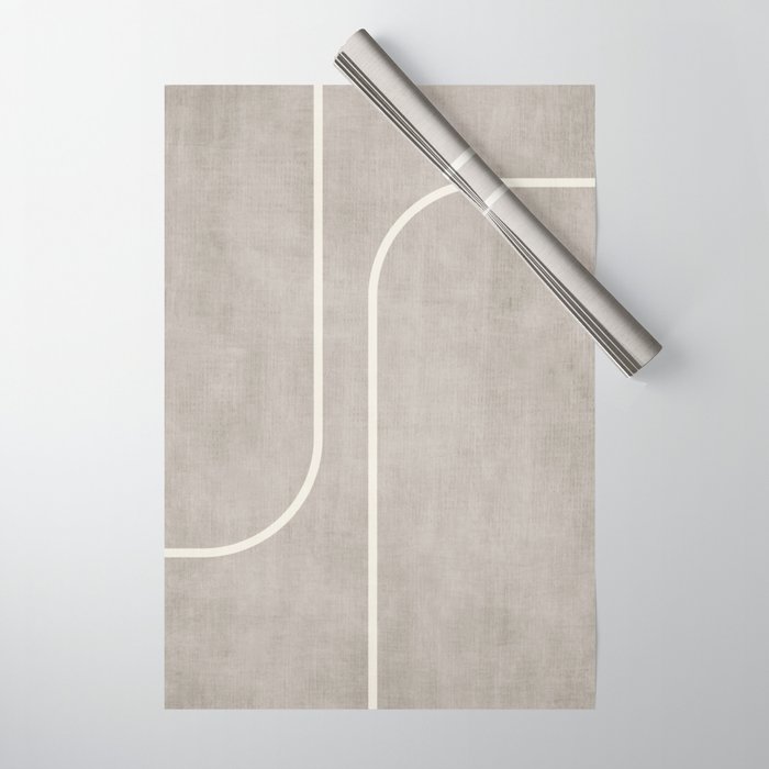 Linen Texture Beige White Minimalist Artwork Wrapping Paper Gallery Image 1