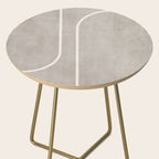 Linen Texture Beige White Minimalist Artwork Side Table Gallery Image 2