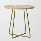 Linen Texture Beige White Minimalist Artwork Side Table Gallery Image 1