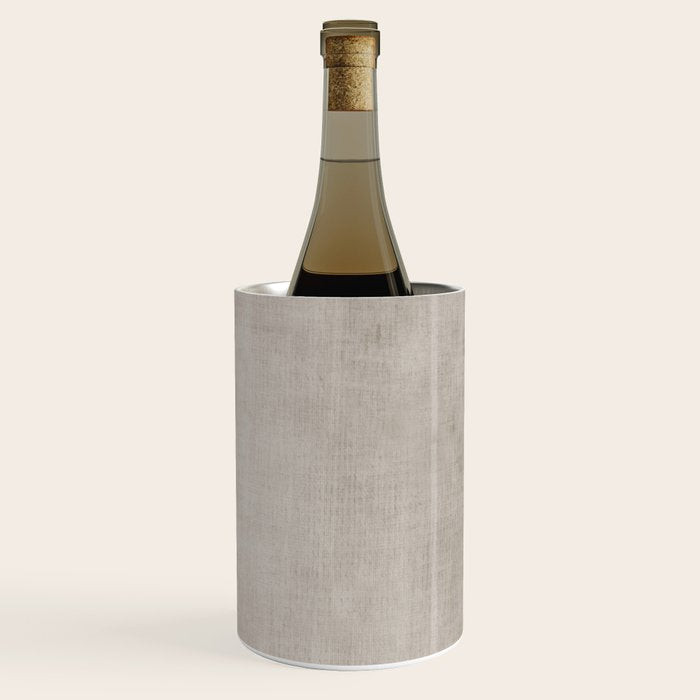 Linen Texture Beige White Minimalist Artwork Wine Chiller Gallery Image 3