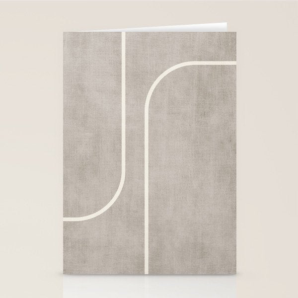 Linen Texture Beige White Minimalist Artwork Stationery Card Gallery Image 2