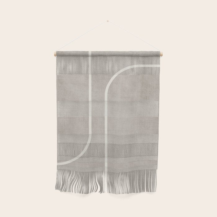 Linen Texture Beige White Minimalist Artwork Wall Hanging Gallery Image 1