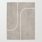 Linen Texture Beige White Minimalist Artwork Poster Gallery Image 4