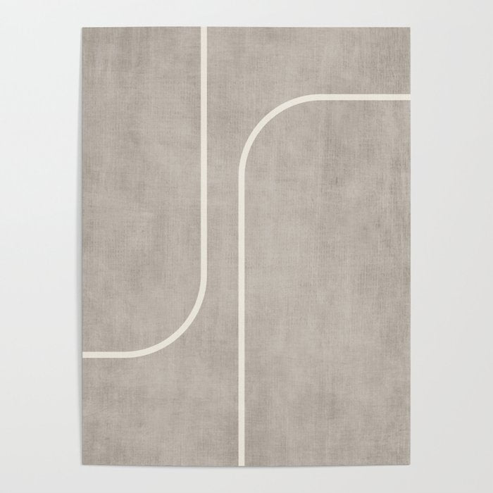 Linen Texture Beige White Minimalist Artwork Poster Gallery Image 4