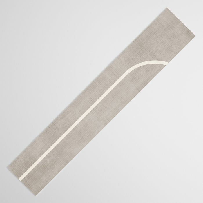 Linen Texture Beige White Minimalist Artwork Table Runner Gallery Image 3