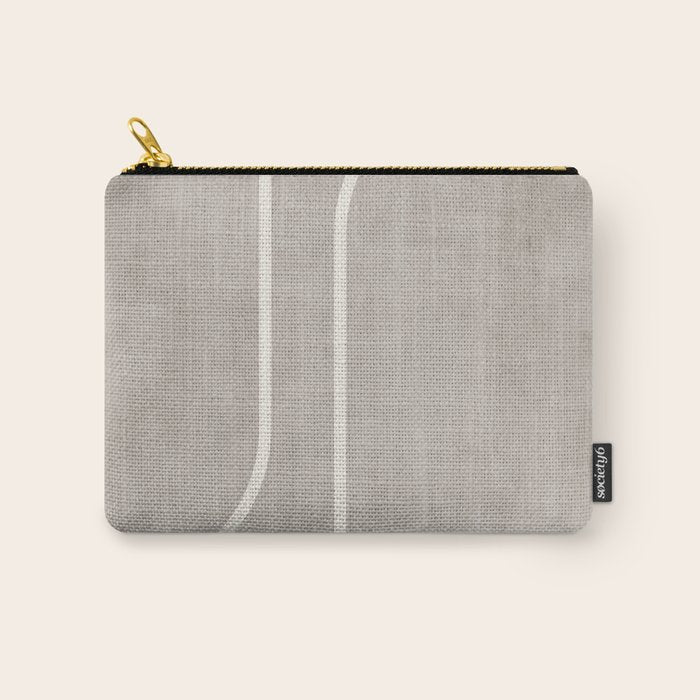 Linen Texture Beige White Minimalist Artwork Carry All Pouch Gallery Image 1