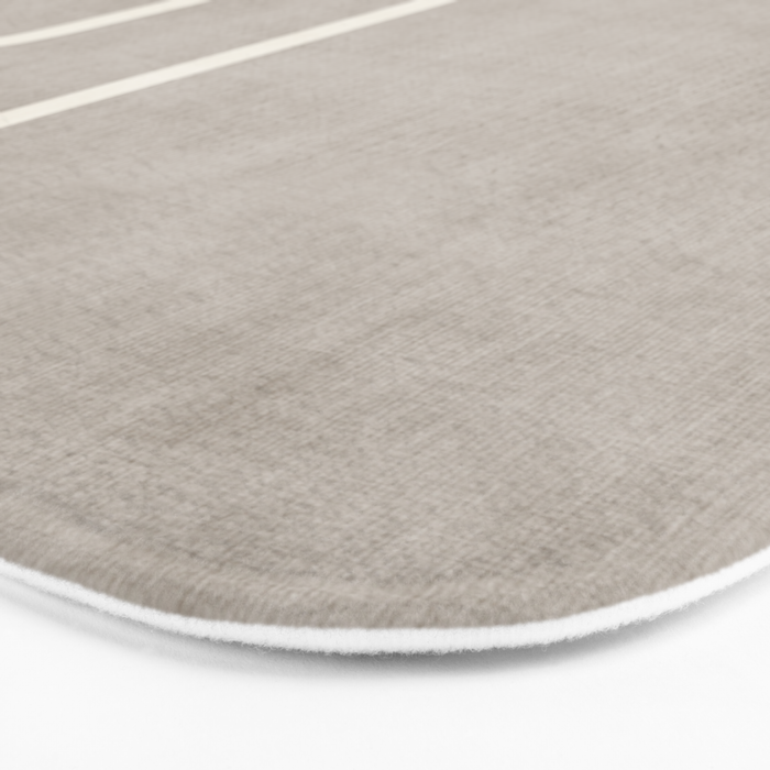 Linen Texture Beige White Minimalist Artwork Bath Mat Gallery Image 3
