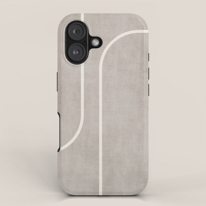 Linen Texture Beige White Minimalist Artwork iPhone Case Gallery Image 1