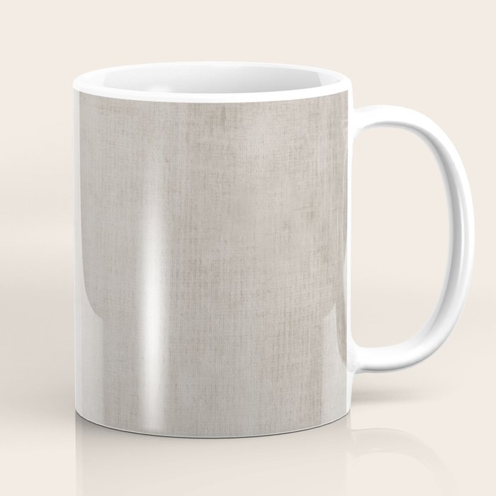 Linen Texture Beige White Minimalist Artwork Coffee Mug Gallery Image 1