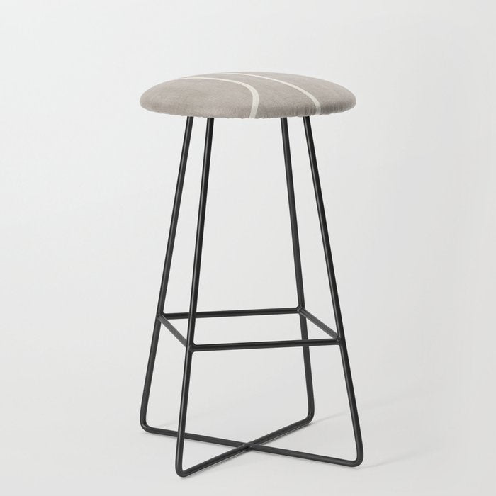 Linen Texture Beige White Minimalist Artwork Stool Gallery Image 1