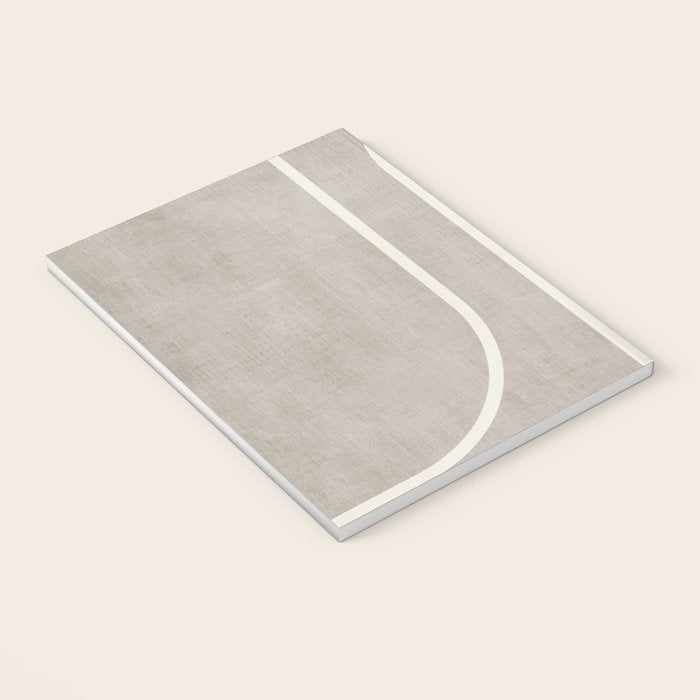 Linen Texture Beige White Minimalist Artwork Notebook Gallery Image 3