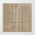 Linen Texture Beige White Minimalist Artwork Wood Wall Art Gallery Image 1