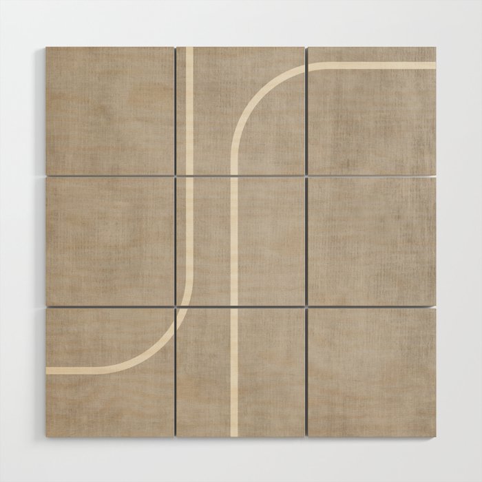 Linen Texture Beige White Minimalist Artwork Wood Wall Art Gallery Image 1