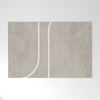 Linen Texture Beige White Minimalist Artwork Welcome Mat Gallery Image 1