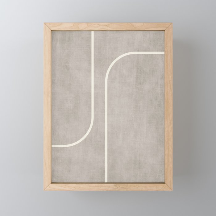 Linen Texture Beige White Minimalist Artwork Mini Art Print Gallery Image 1