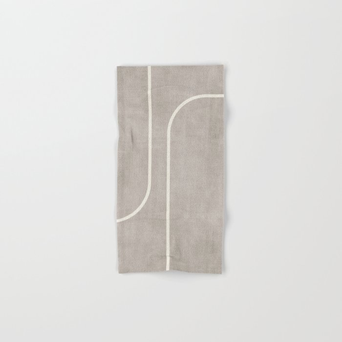 Linen Texture Beige White Minimalist Artwork Bath Towel Gallery Image 1