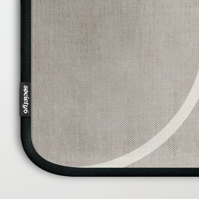 Linen Texture Beige White Minimalist Artwork Laptop Sleeve Gallery Image 3