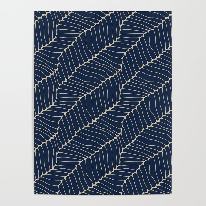 Organic Nature Navy Blue Poster Gallery Image 1