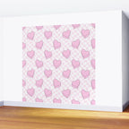 Pink love heart candy checkered pattern Wall Mural Gallery Image 2