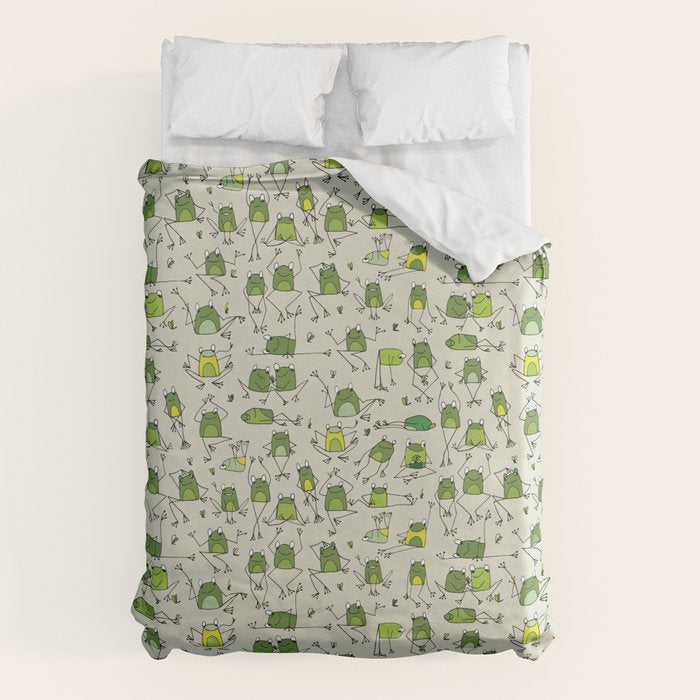 Funny Frogs Duvet Cover Gallery Image 1