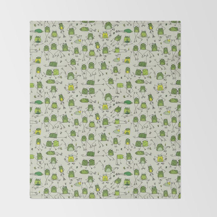 Funny Frogs Throw Blanket Gallery Image 2