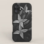 West Indian Jasmine 4-petaled flowers black and white photography / photograph iPhone Case Gallery Image 1