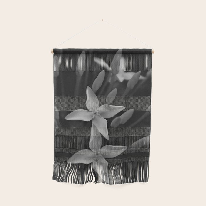 West Indian Jasmine 4-petaled flowers black and white photography / photograph Wall Hanging Gallery Image 1