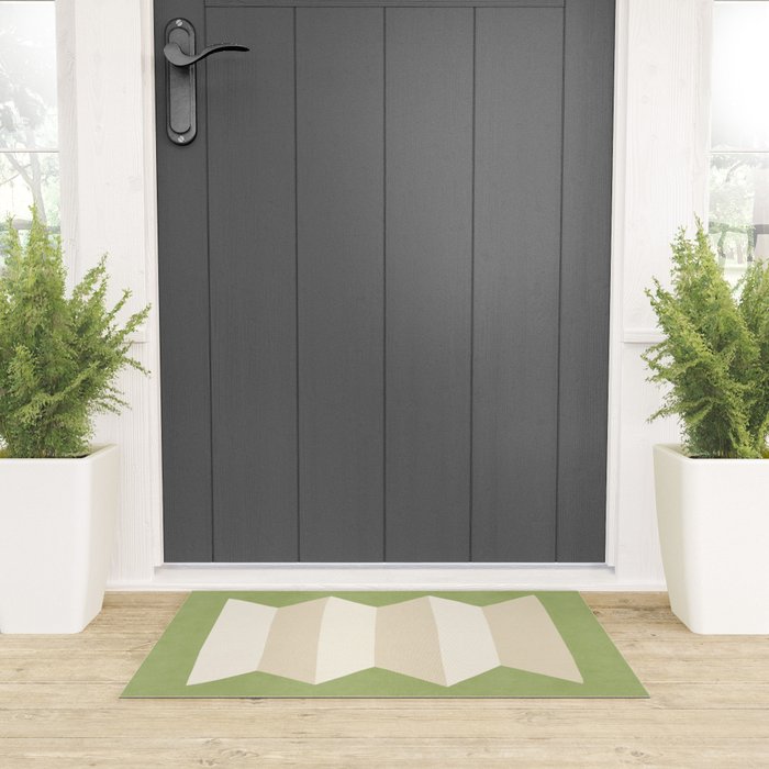 Geometric Vase - White Ivory on Green  Welcome Mat Gallery Image 3