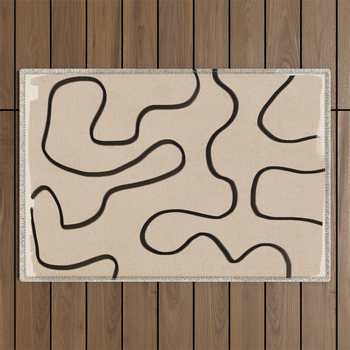 Abstract line art 145 Outdoor Rug Gallery Image 1