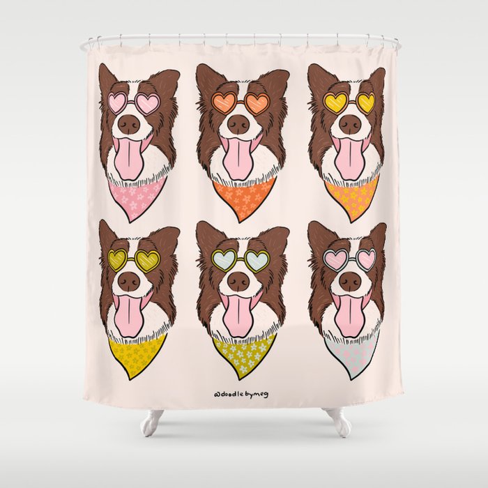 Rainbow Dog Shower Curtain Gallery Image 1