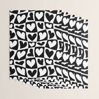 Black and white love heart checkered pattern Wrapping Paper Gallery Image 3