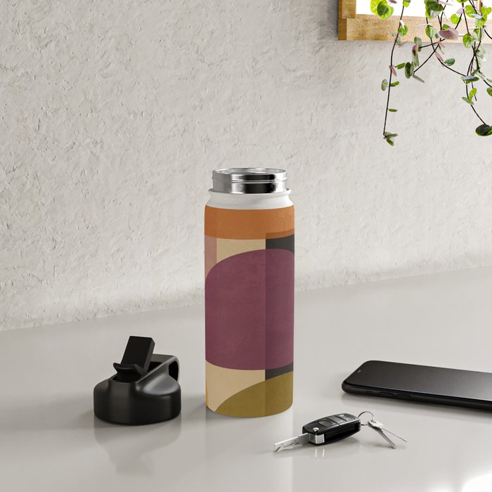 Modern Abstract Minimal Shapes 124 Water Bottle Gallery Image 4