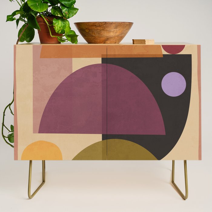 Modern Abstract Minimal Shapes 124 Credenza Gallery Image 1