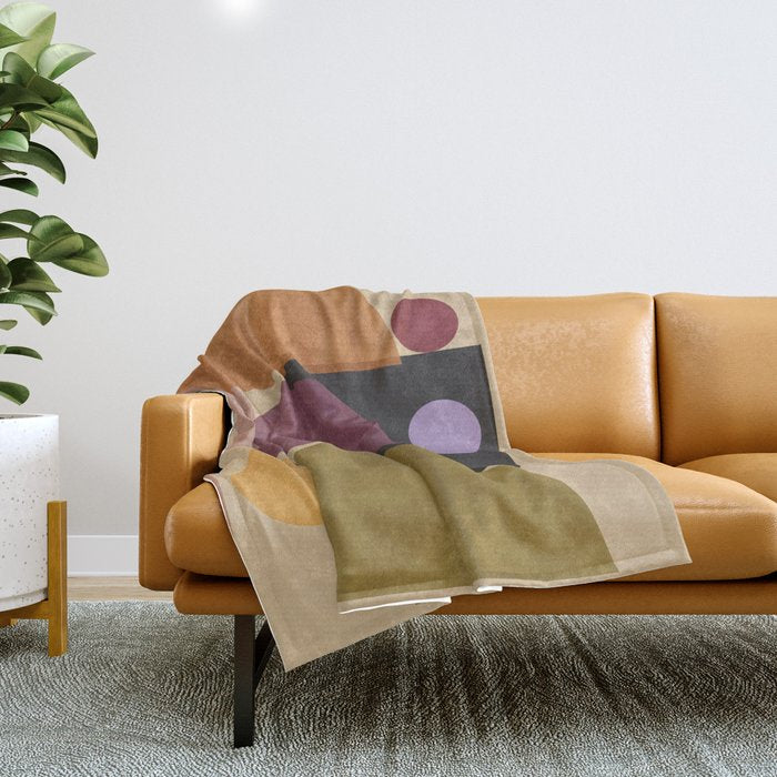 Modern Abstract Minimal Shapes 124 Throw Blanket Gallery Image 1