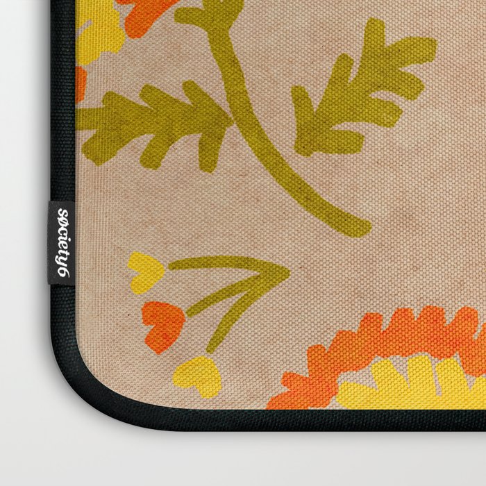 Red and Orange Marigold print - Mexico City Marigold Market Laptop Sleeve Gallery Image 3