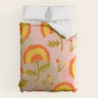 Red and Orange Marigold print - Mexico City Marigold Market Duvet Cover Gallery Image 6
