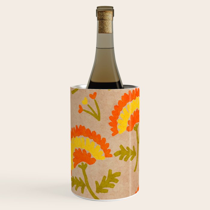 Red and Orange Marigold print - Mexico City Marigold Market Wine Chiller Gallery Image 2