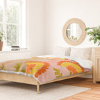 Red and Orange Marigold print - Mexico City Marigold Market Duvet Cover Gallery Image 2