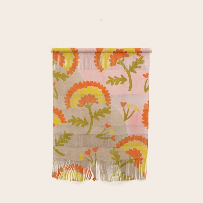 Red and Orange Marigold print - Mexico City Marigold Market Wall Hanging Gallery Image 1