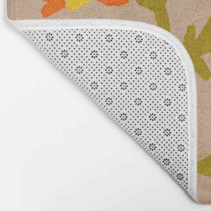 Red and Orange Marigold print - Mexico City Marigold Market Bath Mat Gallery Image 2